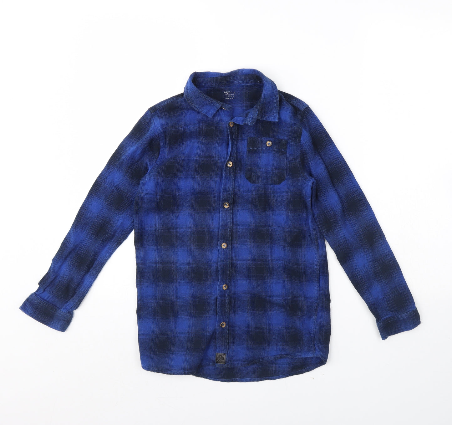F&F Boys Blue Check  Basic Button-Up Size 9 Years