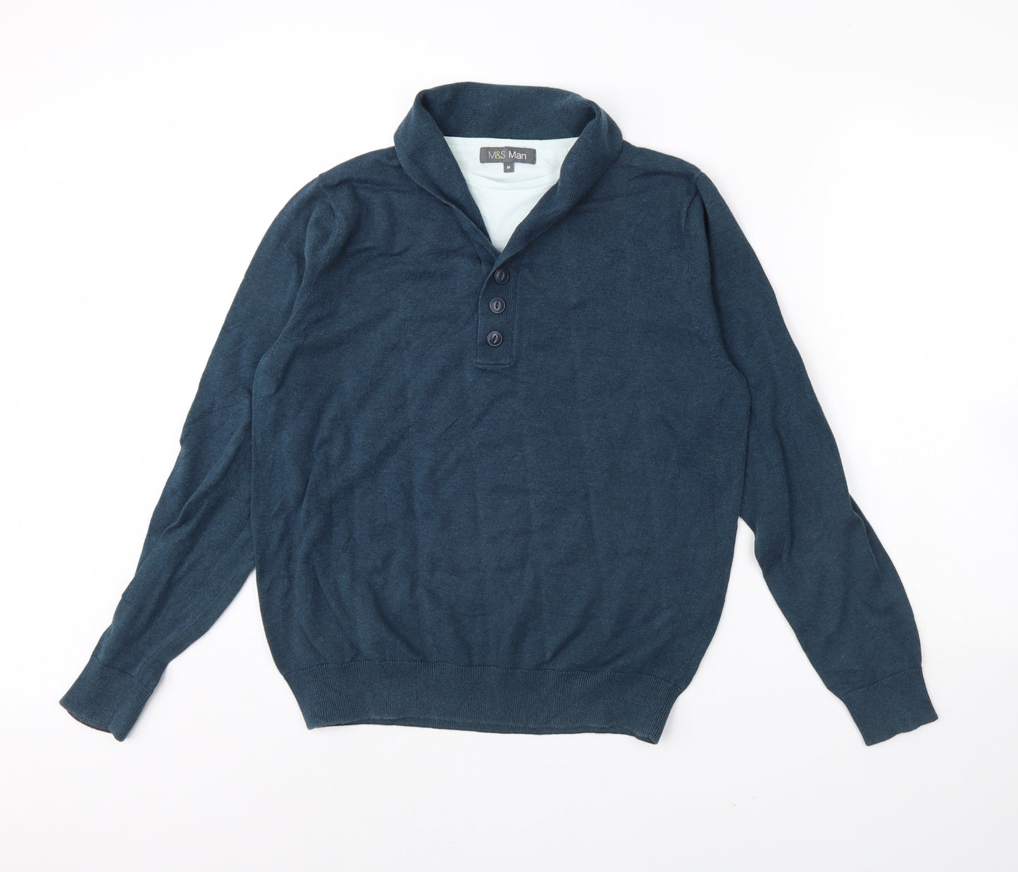 m&s Mens Blue   Pullover Jumper Size M
