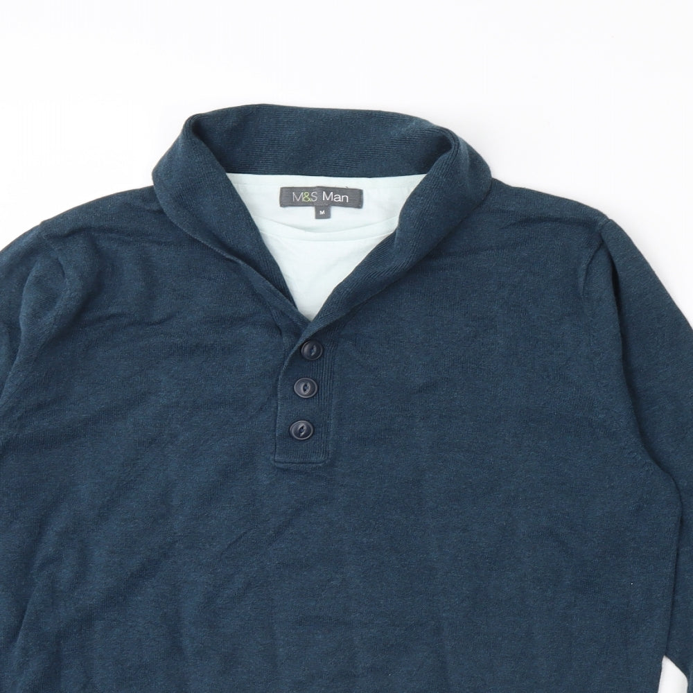 m&s Mens Blue   Pullover Jumper Size M