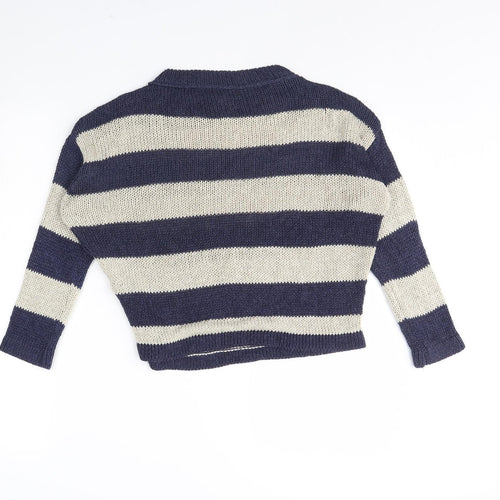 Massimo Dutti Womens Blue Striped  Pullover Jumper Size S