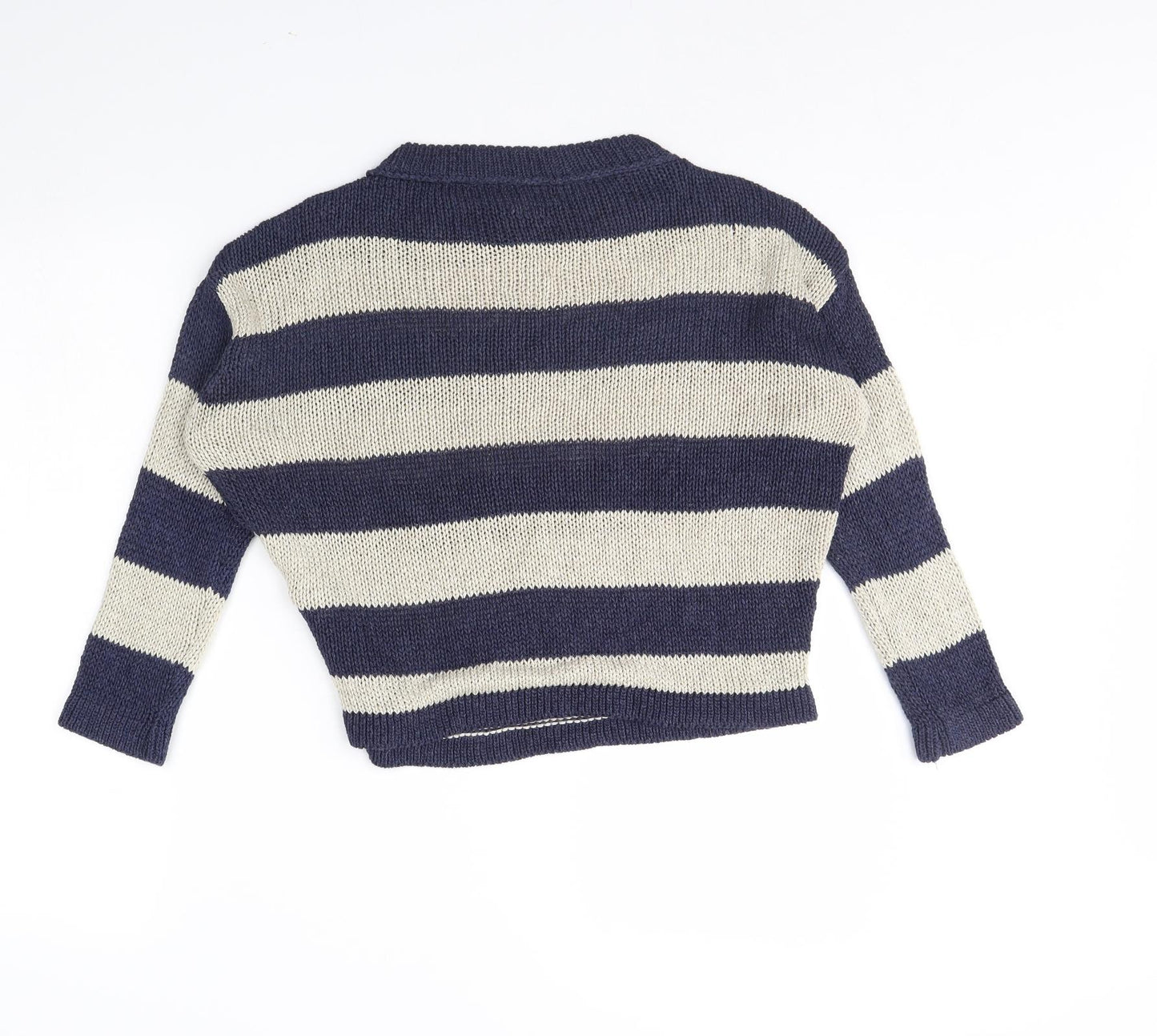 Massimo Dutti Womens Blue Striped  Pullover Jumper Size S