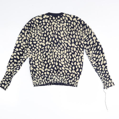 M&S Womens Blue Polka Dot  Cardigan Jumper Size 10