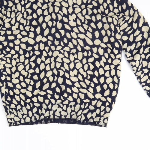M&S Womens Blue Polka Dot  Cardigan Jumper Size 10