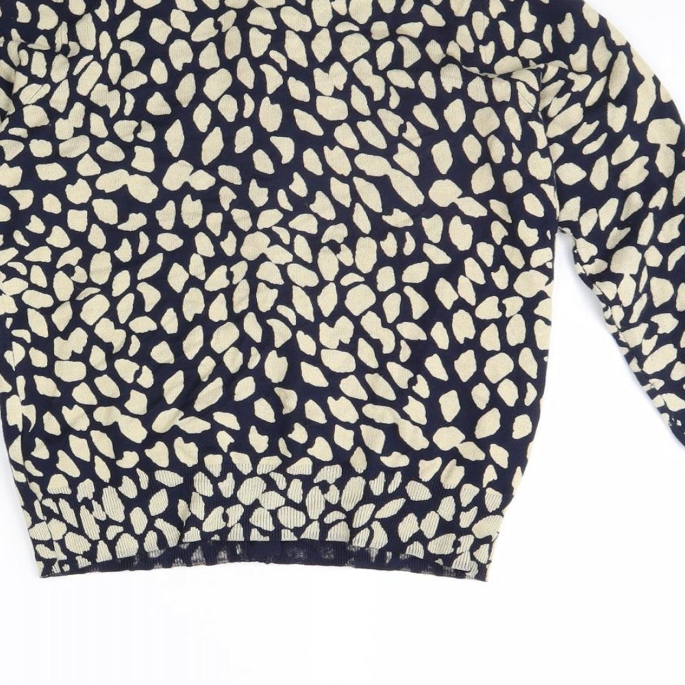 M&S Womens Blue Polka Dot  Cardigan Jumper Size 10