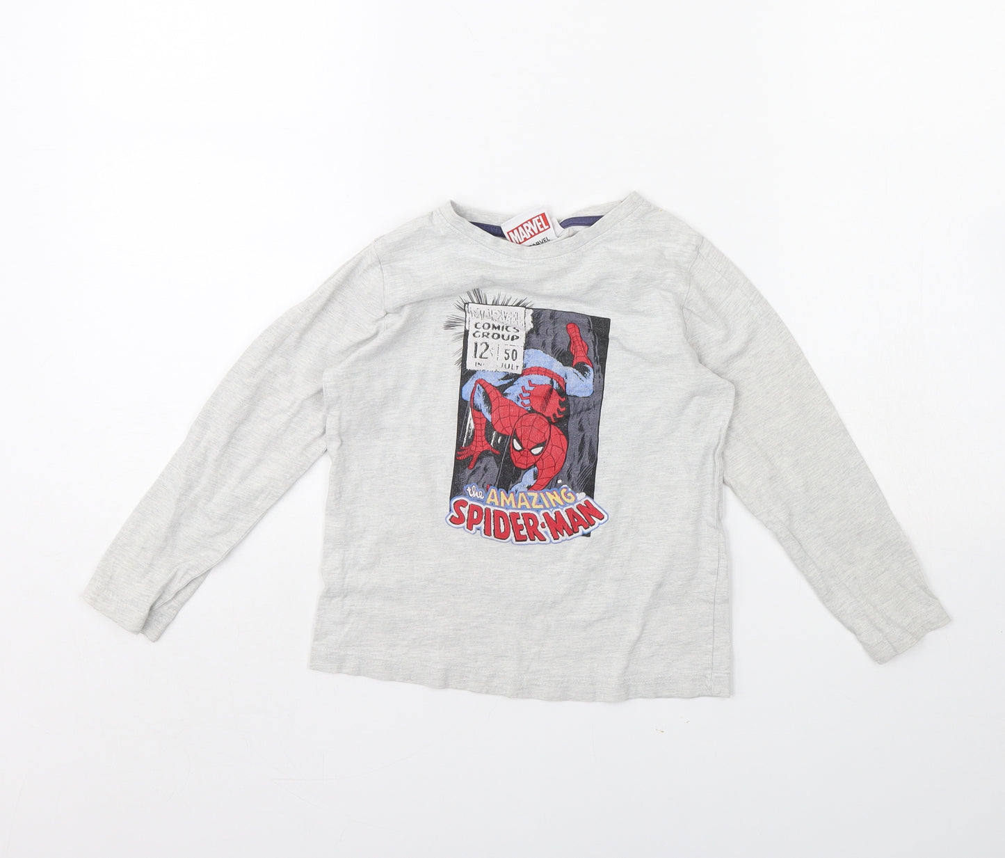 Marvel Boys Grey   Basic T-Shirt Size 5 Years  - SpiderMan