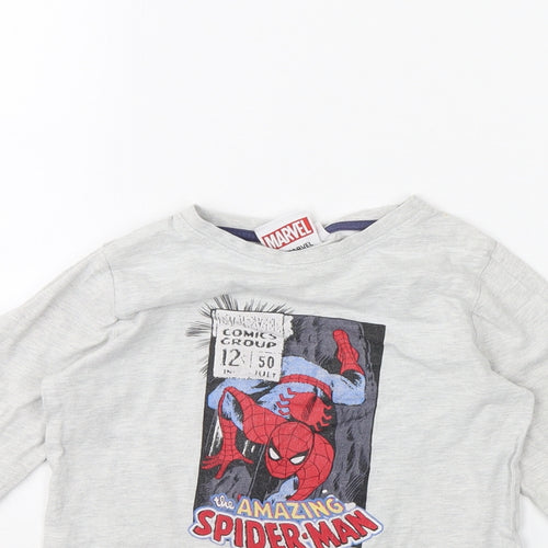 Marvel Boys Grey   Basic T-Shirt Size 5 Years  - SpiderMan