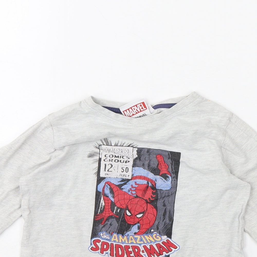 Marvel Boys Grey   Basic T-Shirt Size 5 Years  - SpiderMan