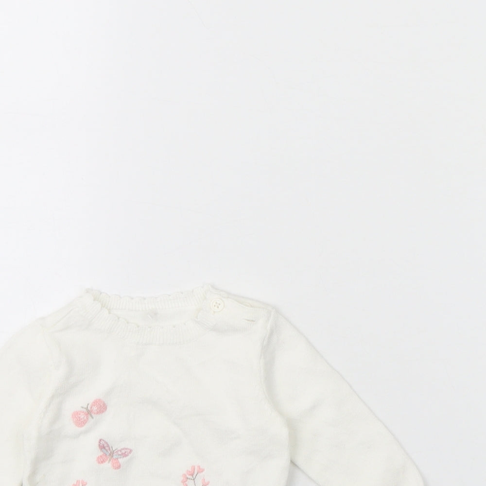 TU Baby White   Pullover Jumper Size 3-6 Months