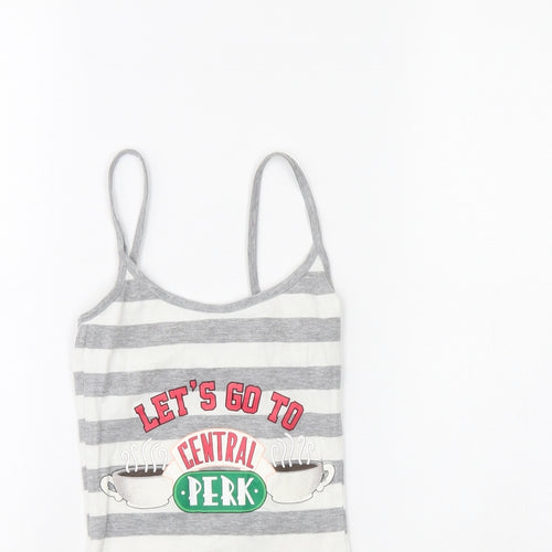 Friends Womens Grey Striped  Basic Tank Size XS  - FRIENDS. Loungewear