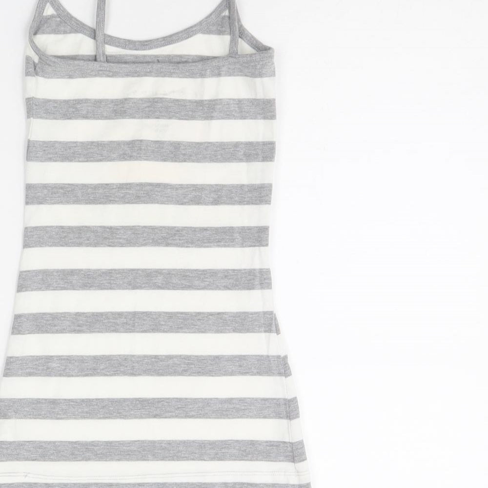 Friends Womens Grey Striped  Basic Tank Size XS  - FRIENDS. Loungewear
