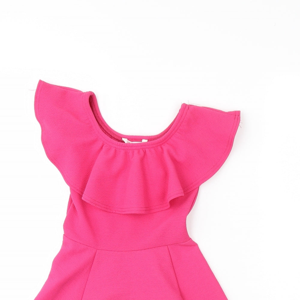Miss evie Girls Pink   Fit & Flare  Size 7 Years
