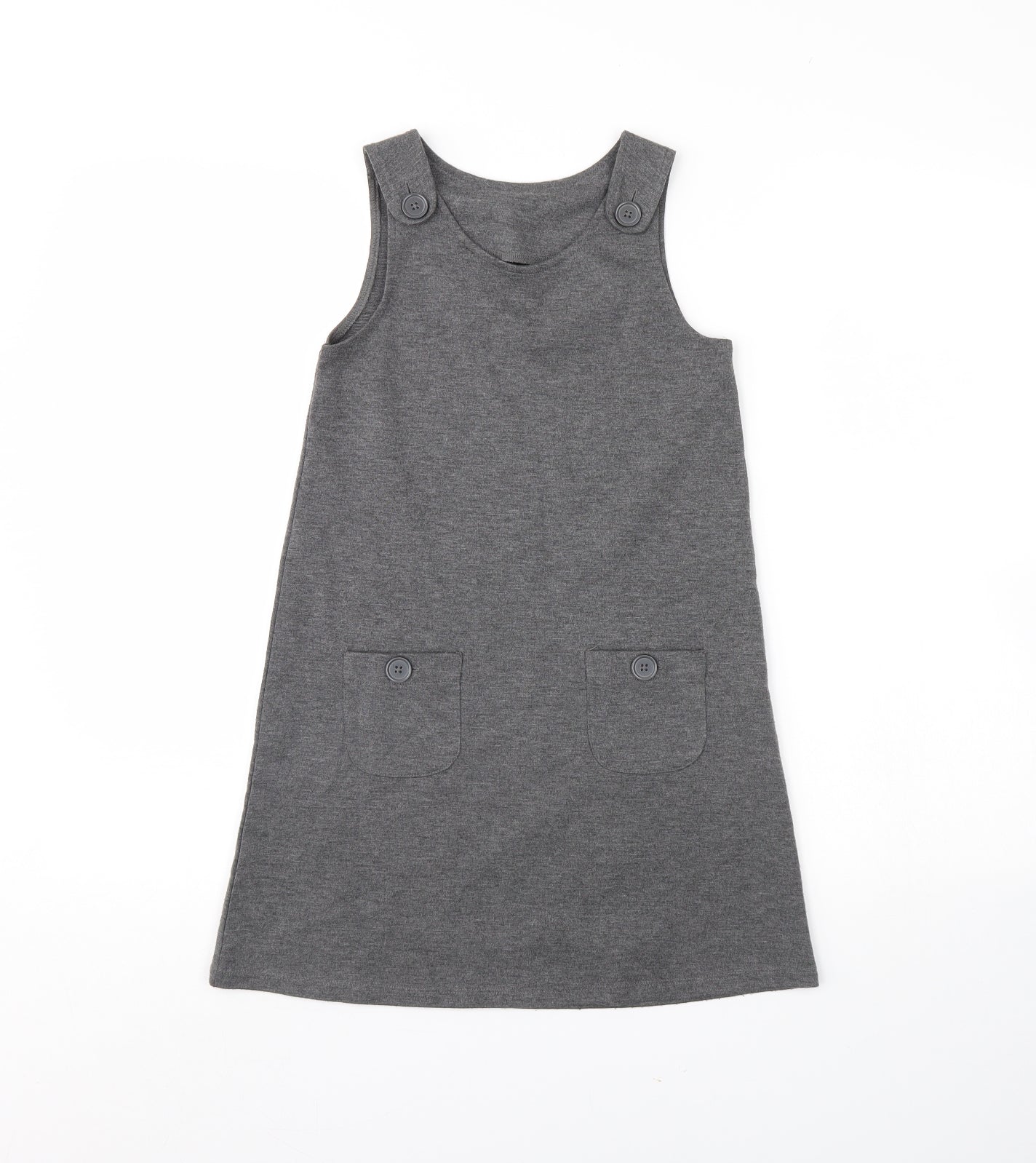 Pep & co Girls Grey   Pinafore/Dungaree Dress  Size 7 Years  - School