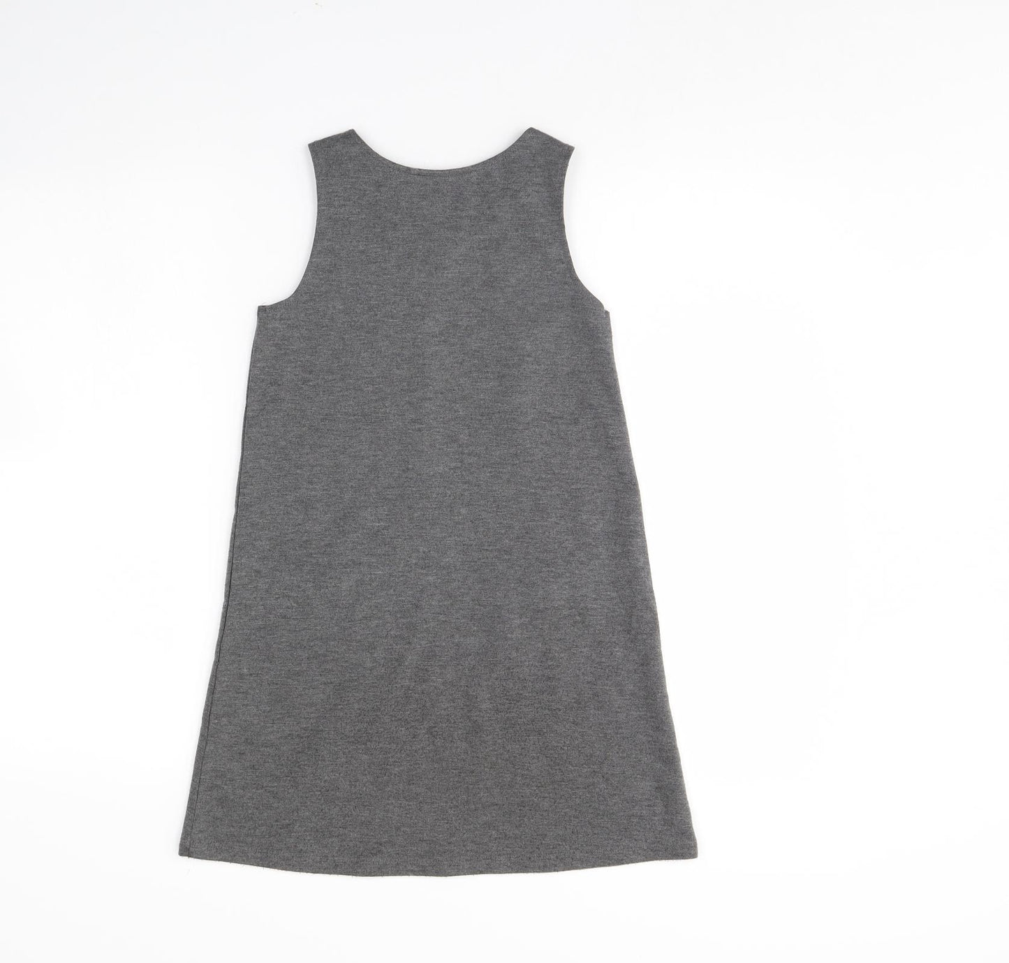 Pep & co Girls Grey   Pinafore/Dungaree Dress  Size 7 Years  - School