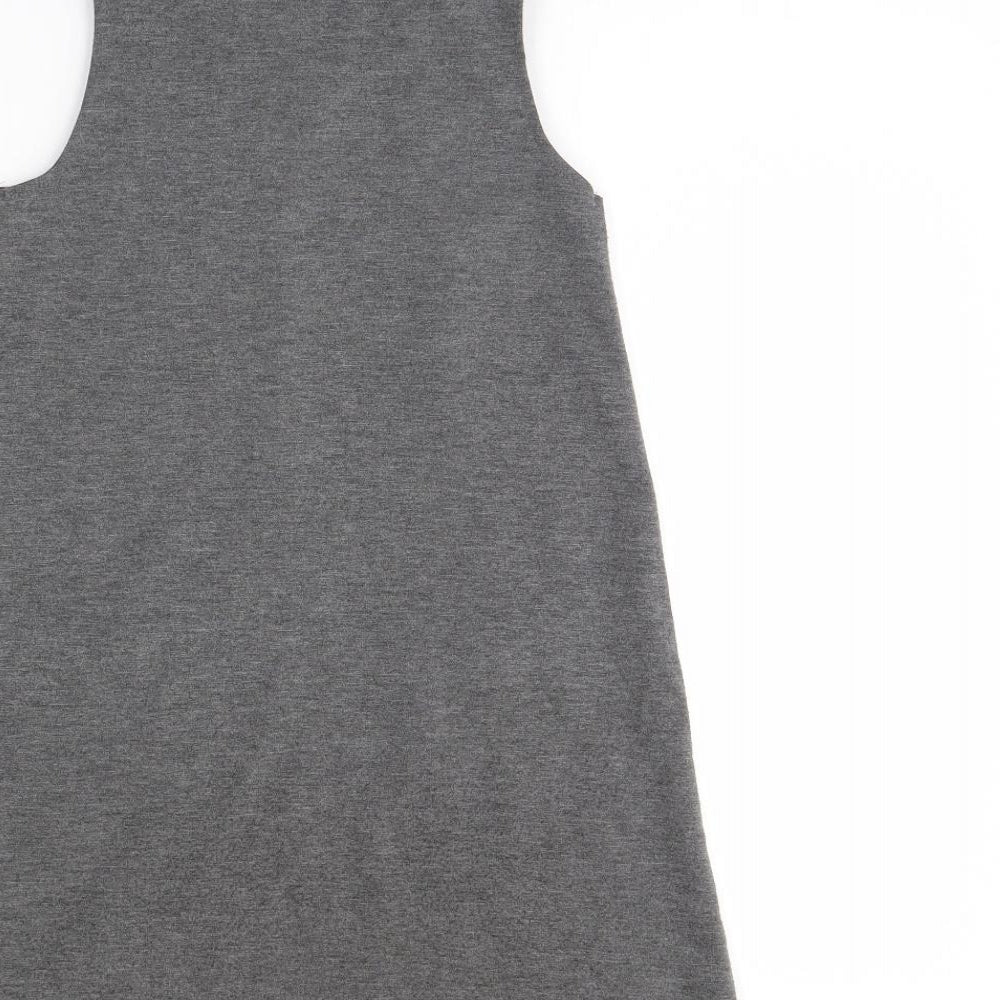 Pep & co Girls Grey   Pinafore/Dungaree Dress  Size 7 Years  - School