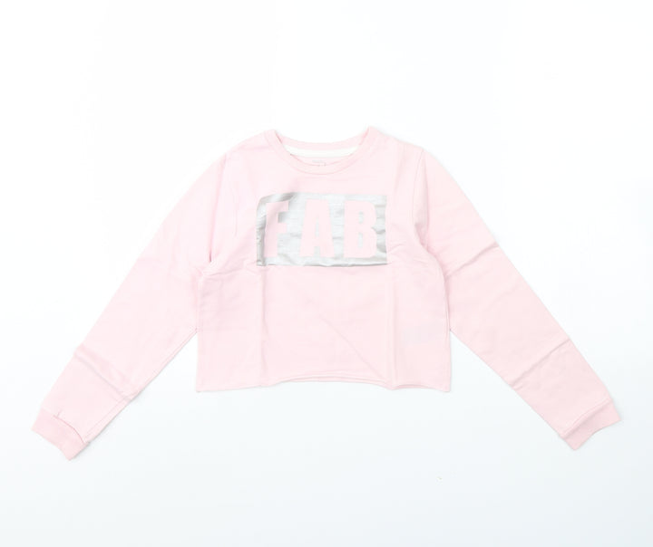 Pep & co Girls Pink   Pullover Jumper Size 7 Years  - fab