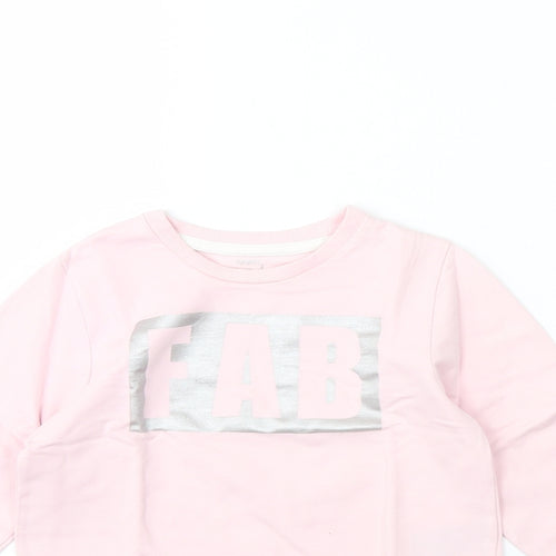 Pep & co Girls Pink   Pullover Jumper Size 7 Years  - fab