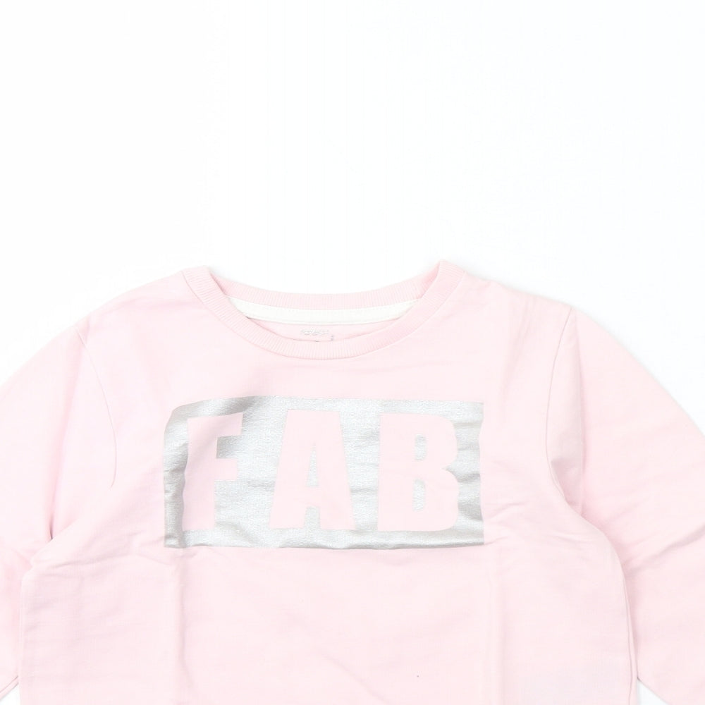 Pep & co Girls Pink   Pullover Jumper Size 7 Years  - fab