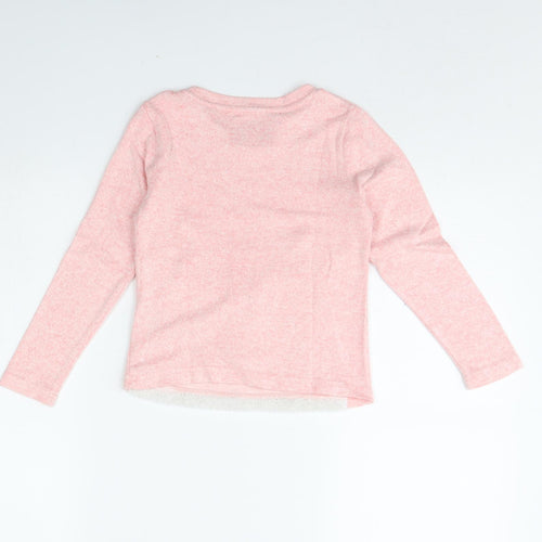 Primark Girls Pink   Pullover Jumper Size 7 Years  - Llama