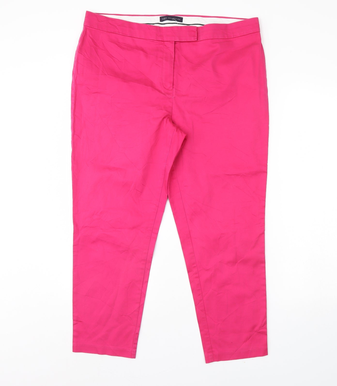 m&s Womens Pink   Capri Trousers Size 16 L27 in