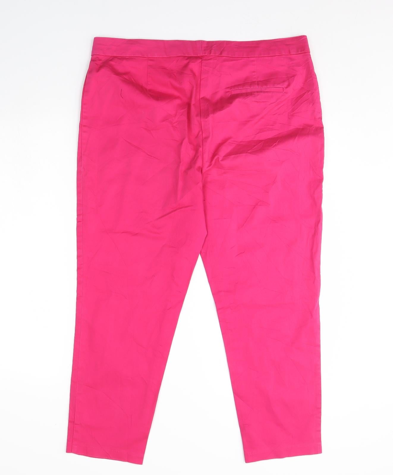 m&s Womens Pink   Capri Trousers Size 16 L27 in