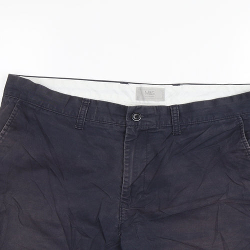 M&S Mens Blue   Chino Shorts Size 36 in