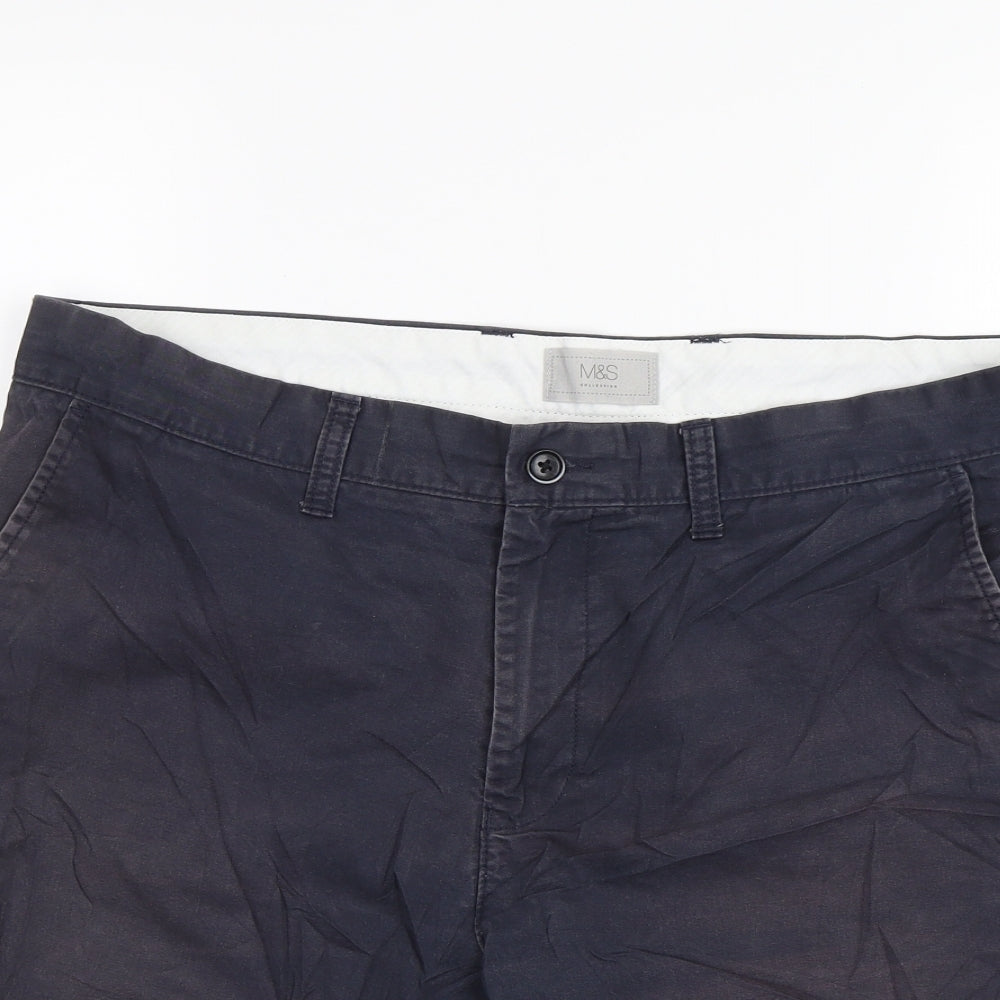M&S Mens Blue   Chino Shorts Size 36 in