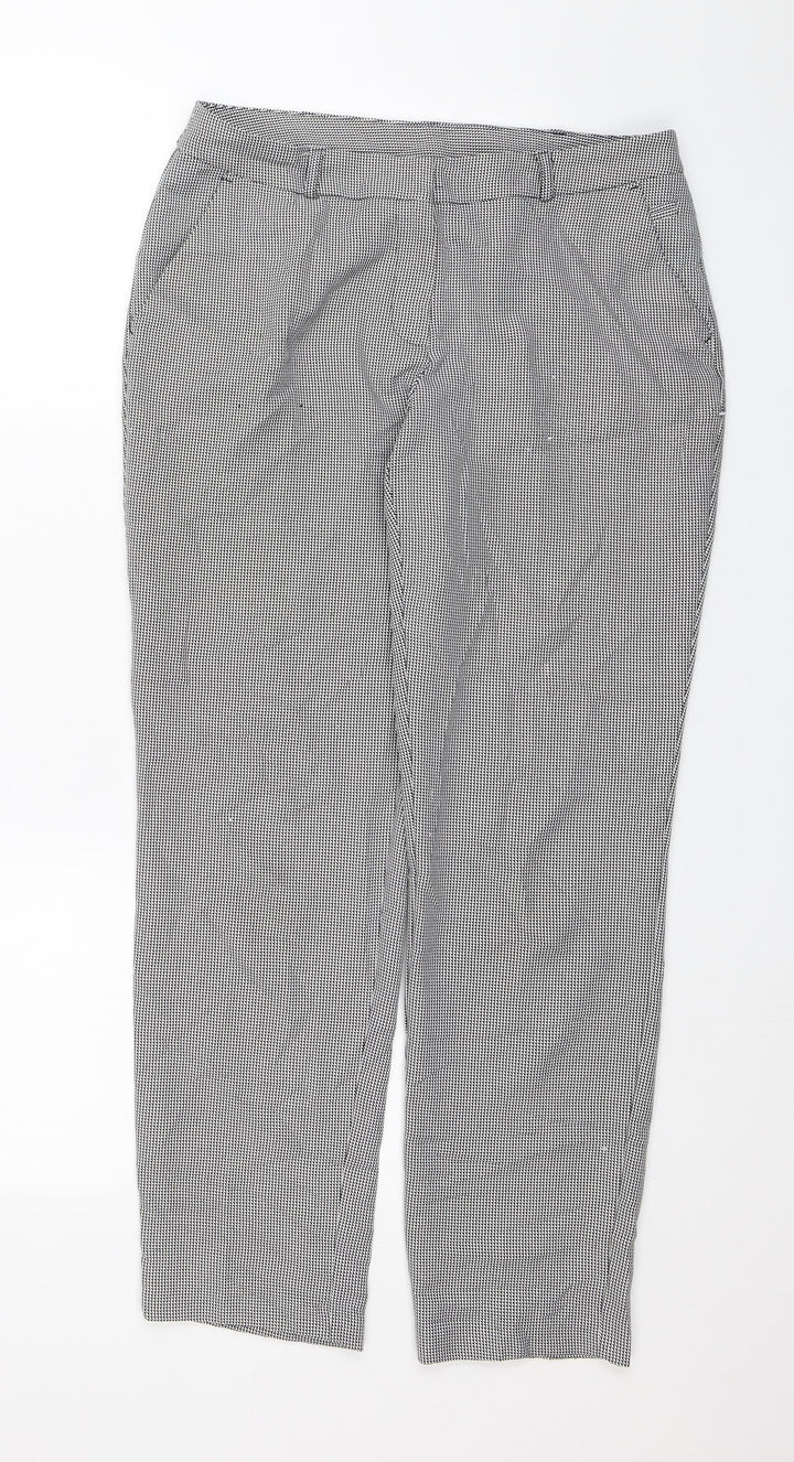Dorothy Perkins Womens Black Check  Chino Trousers Size 8 L27 in