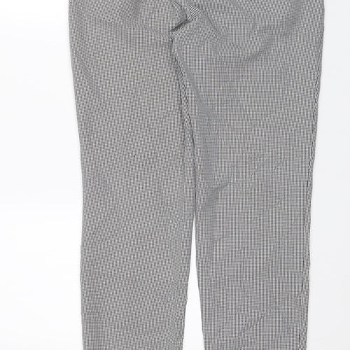 Dorothy Perkins Womens Black Check  Chino Trousers Size 8 L27 in