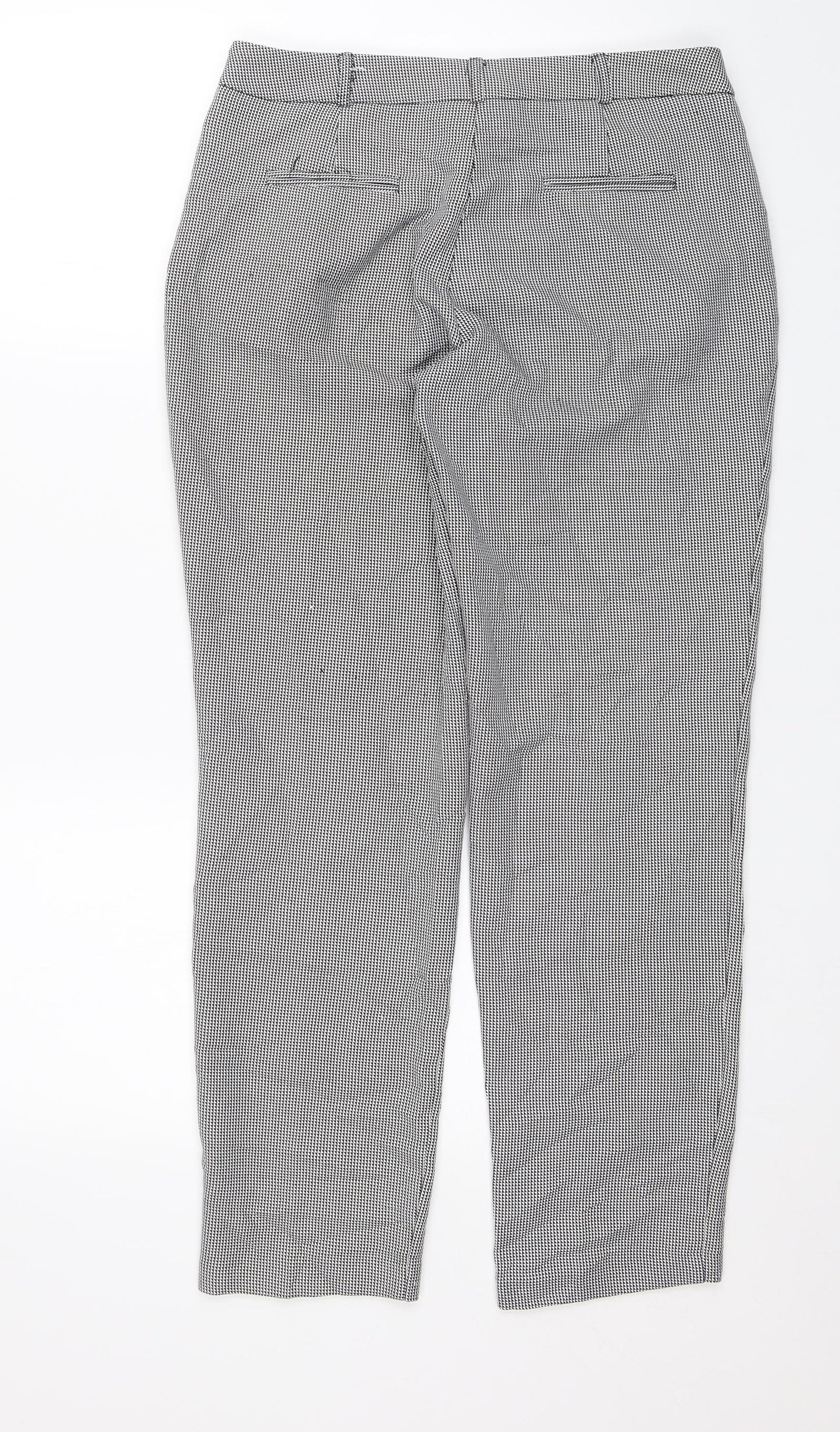 Dorothy Perkins Womens Black Check  Chino Trousers Size 8 L27 in