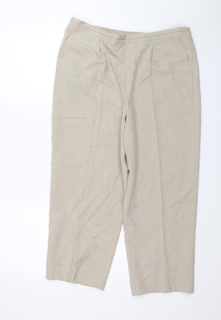 BM Collection Womens Beige Capri Trousers Size 16 L23 in