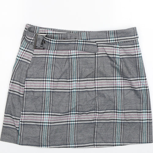 ASOS Womens Grey Plaid  Mini Skirt Size 12