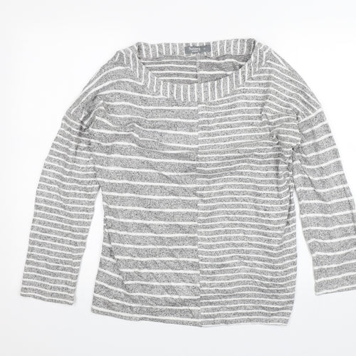 Nutmeg Womens Grey Striped  Pullover Jumper Size 12