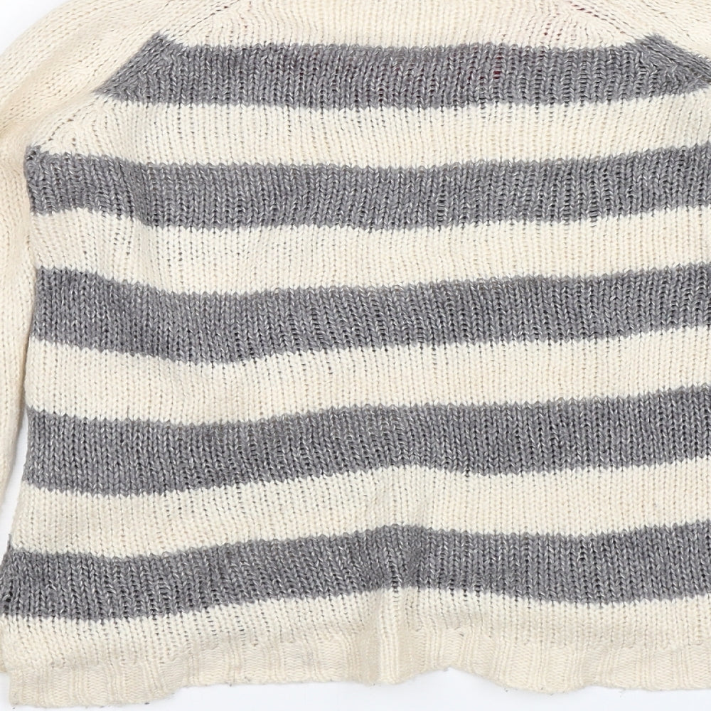 New Look Womens Beige Striped  Pullover Jumper Size S