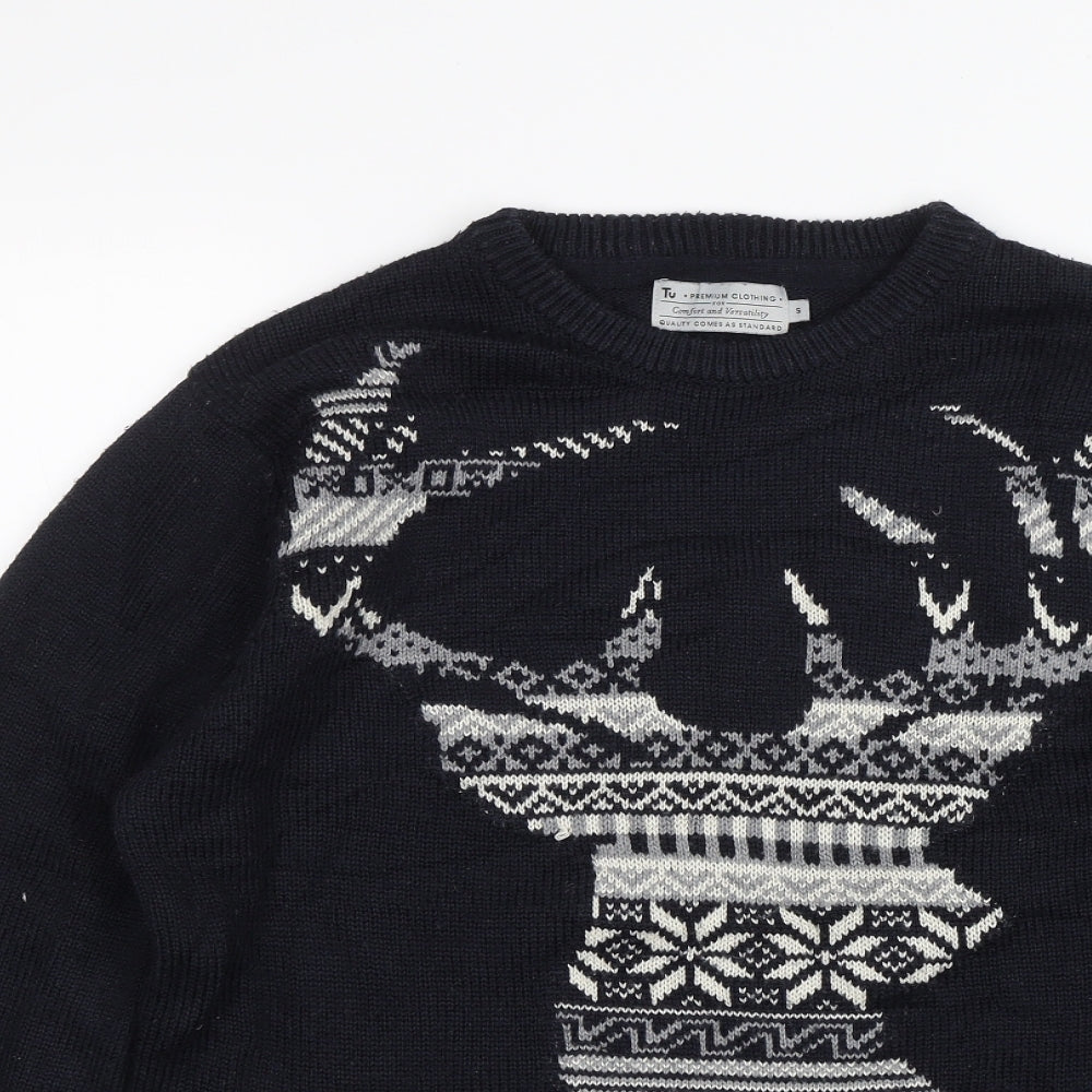 TU Mens Blue   Pullover Jumper Size S  - Stag