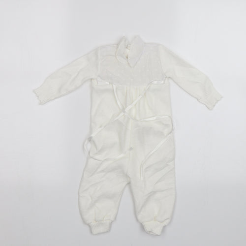 Mothercare Baby White   Babygrow One-Piece Size 6-9 Months  - Size 70cm