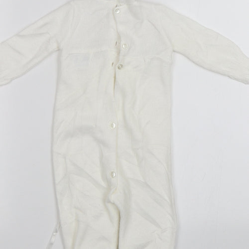 Mothercare Baby White   Babygrow One-Piece Size 6-9 Months  - Size 70cm