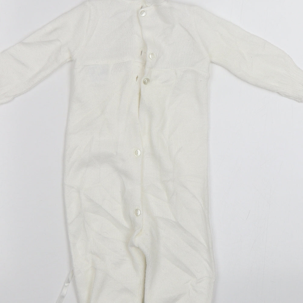 Mothercare Baby White   Babygrow One-Piece Size 6-9 Months  - Size 70cm