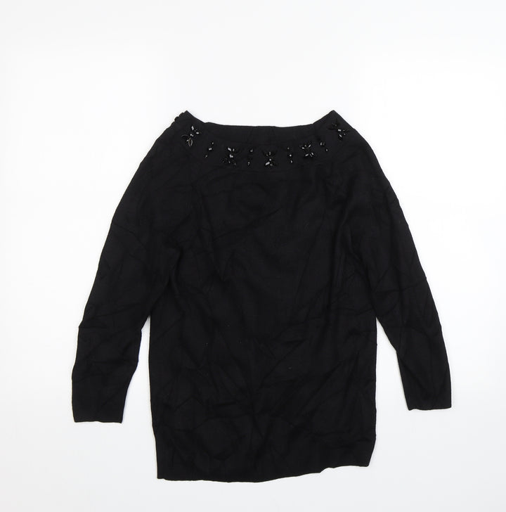 M&Co Womens Black Pullover Jumper Size 12