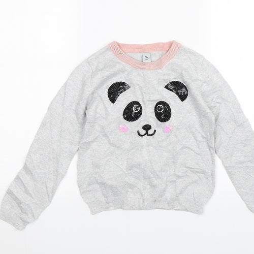 TU Girls Grey   Pullover Jumper Size 7 Years