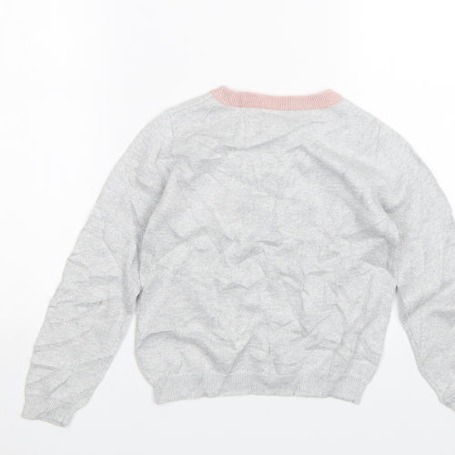 TU Girls Grey   Pullover Jumper Size 7 Years