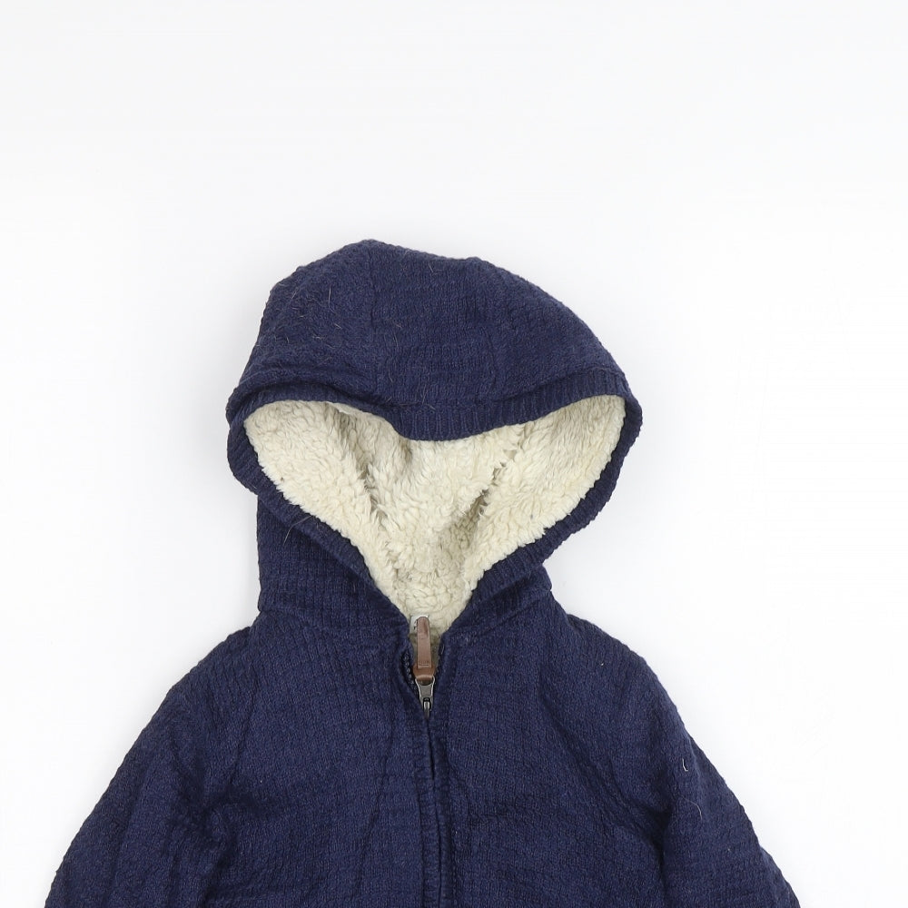 M&S Boys Blue   Full Zip Hoodie Size 4-5 Years