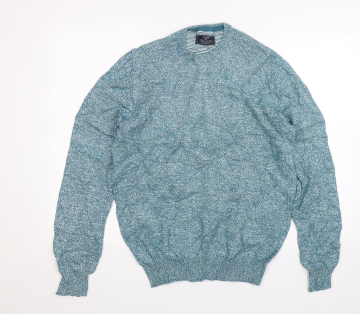 Atlantic Bay Mens Blue Pullover Jumper Size M