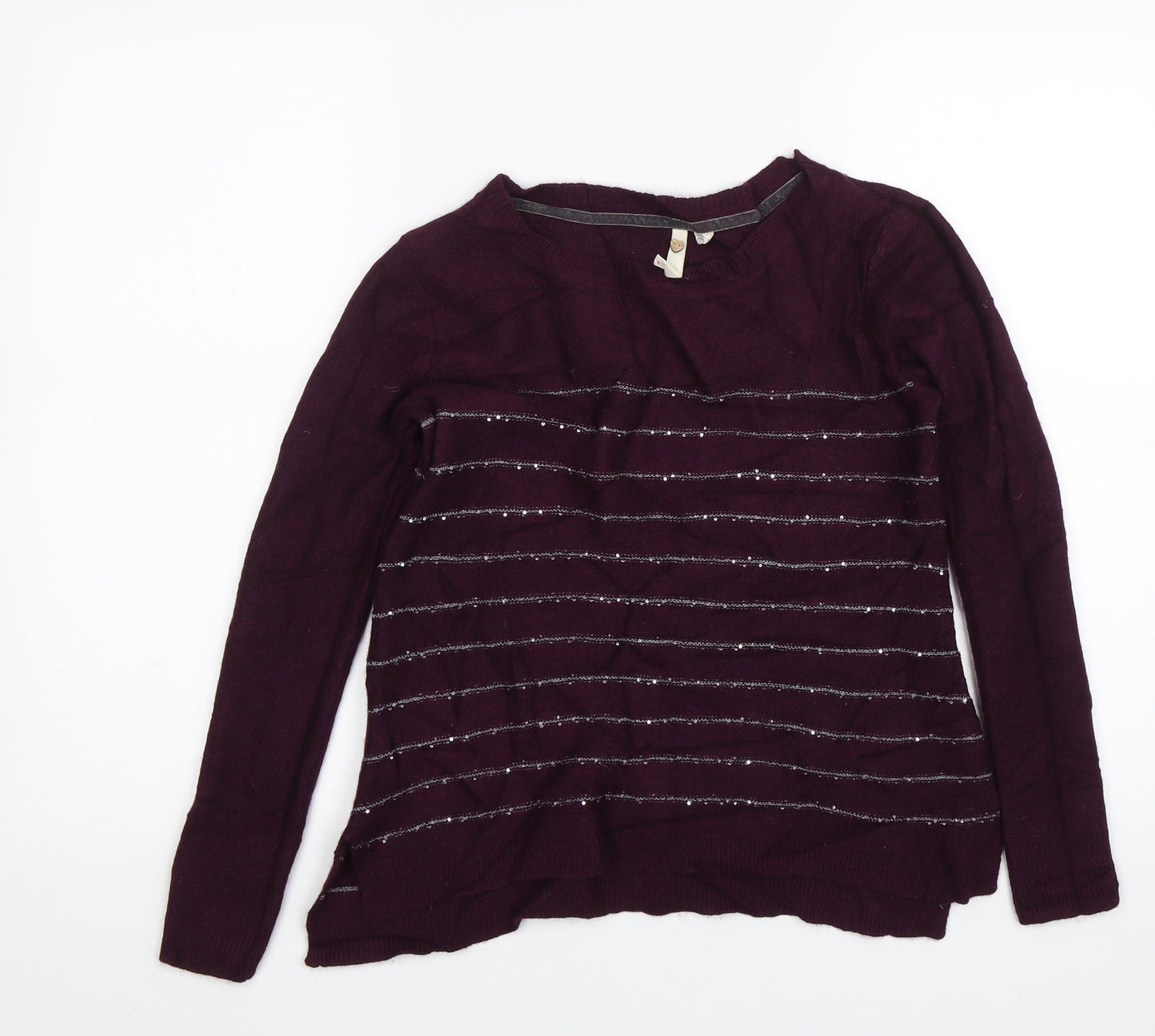 White Stuff Womens Purple Striped  Pullover Jumper Size 10