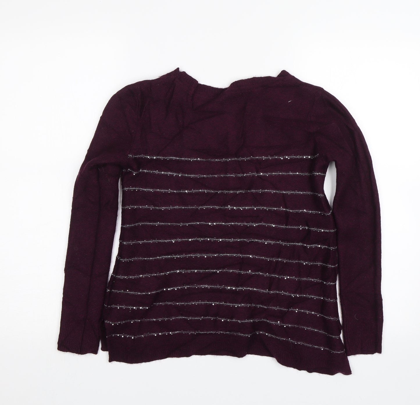 White Stuff Womens Purple Striped  Pullover Jumper Size 10