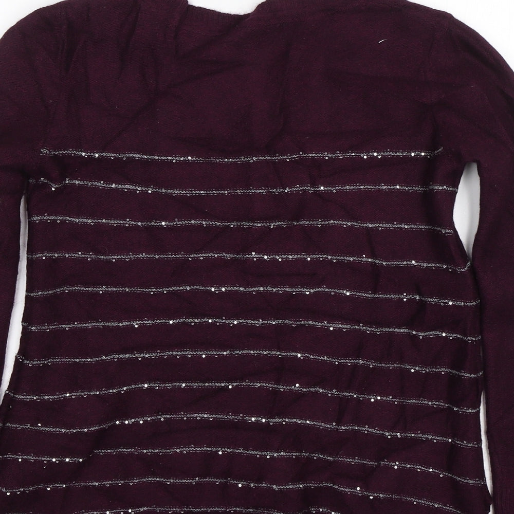White Stuff Womens Purple Striped  Pullover Jumper Size 10