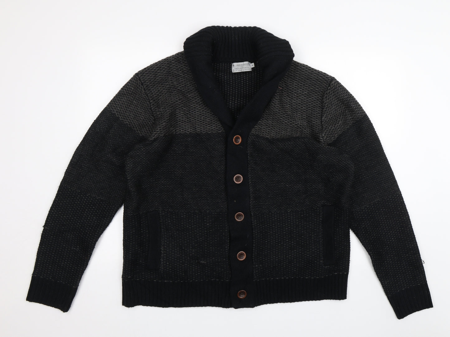 TU Mens Black   Cardigan Jumper Size XL