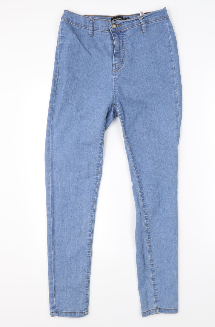 Pretty Little Thing Womens Blue Denim Skinny Jeans Size 10 L26 in