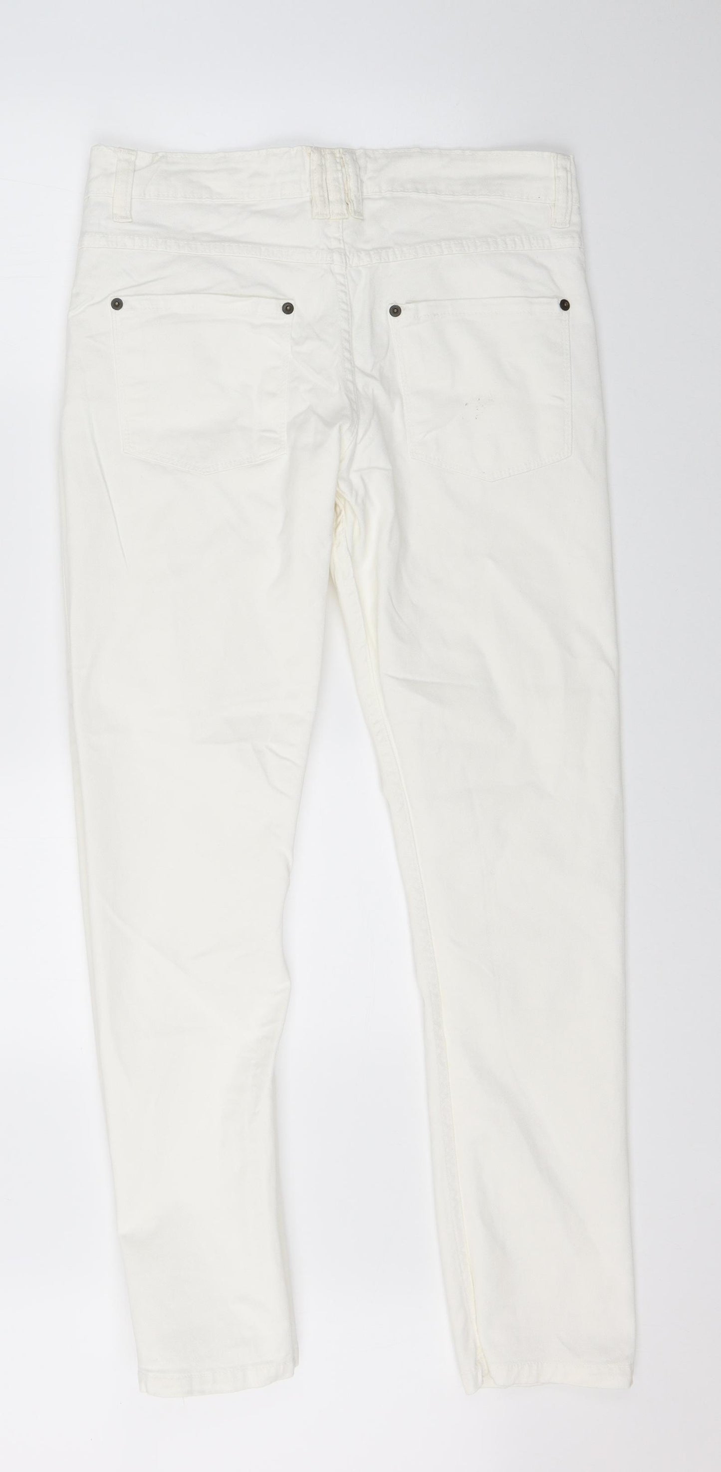 Boohoo Mens White  Denim Straight Jeans Size 32 L30 in