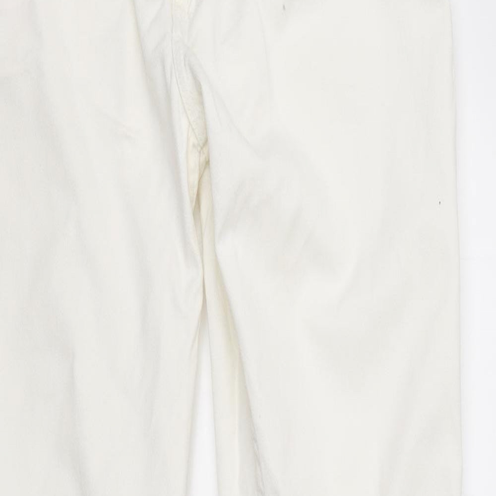 Boohoo Mens White  Denim Straight Jeans Size 32 L30 in