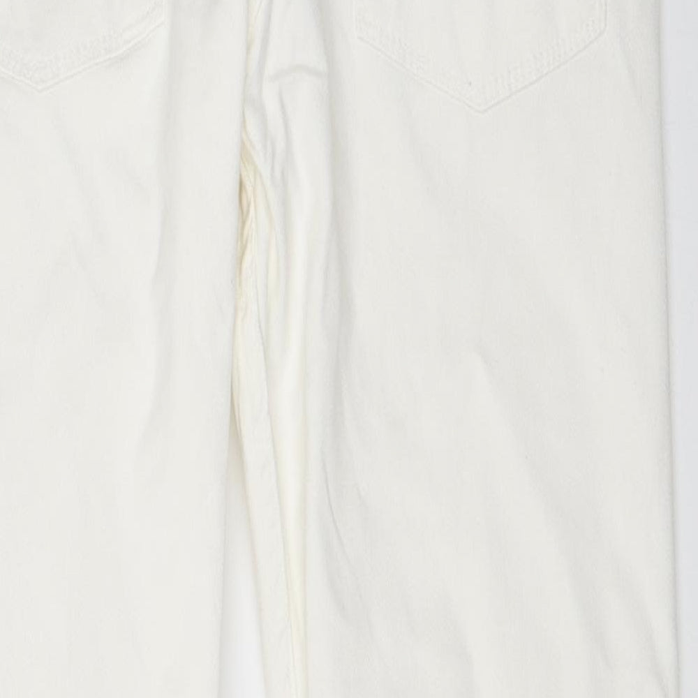 Boohoo Mens White  Denim Straight Jeans Size 32 L30 in